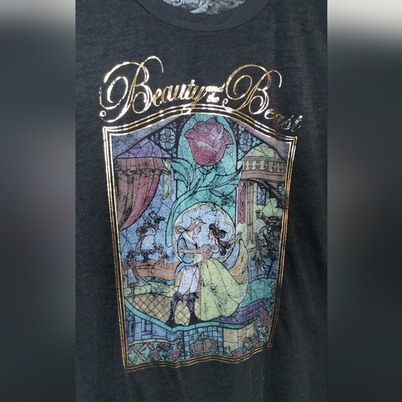 DISNEY'S BEAUTY & THE BEAST SHEER SLEEVELESS TOP/TANK TOP, SIZE LARGE - Picture 6 of 8